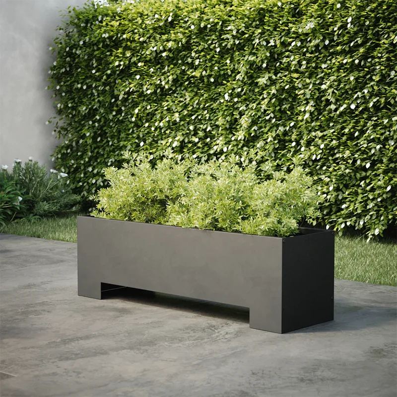 Rectangular Outdoor Planter with Raised Base Rectangular Outdoor Planter with Raised Base