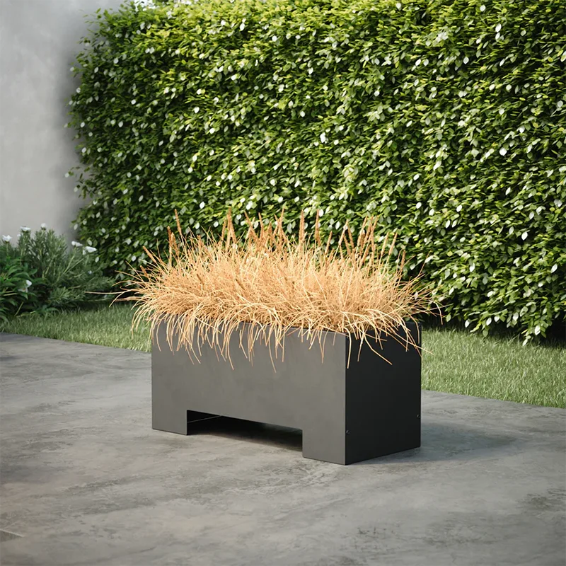Rectangular Outdoor Planter with Raised Base Rectangular Outdoor Planter with Raised Base